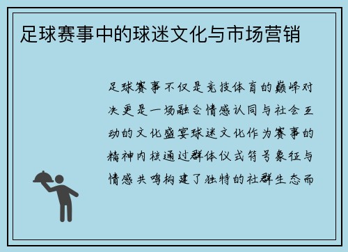 足球赛事中的球迷文化与市场营销